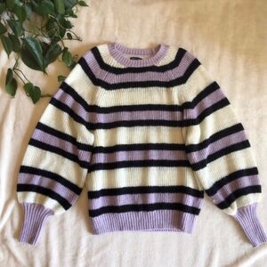 Who What Wear Purple Striped Sweater